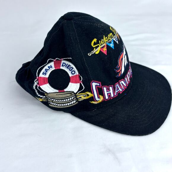 Vintage Denver Broncos Super Bowl 32 XXXII Snapback Hat NFL OS 1990's - Picture 7 of 13